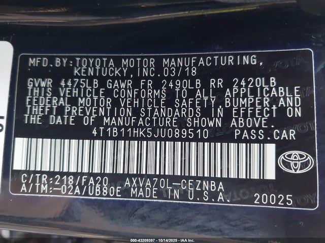 Toyota Camry Le