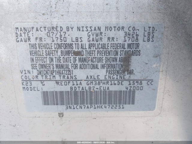 Nissan Versa 1.6 Sv