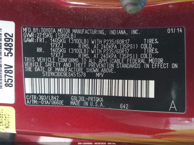 Toyota Sienna Xle V6 8 Passenger