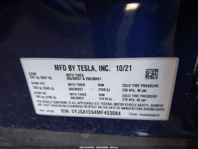 Tesla Model S Plaid Tri Motor All-wheel Drive