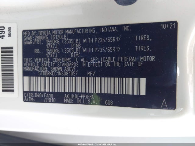 Toyota Sienna Le