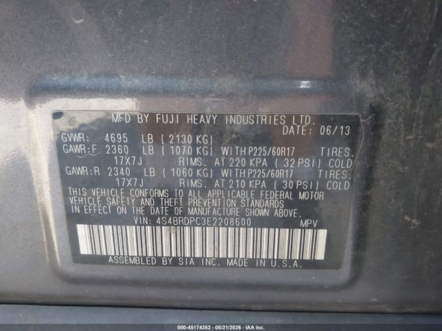 Subaru Outback 3.6r Limited