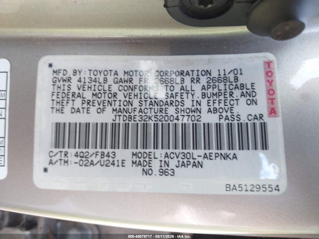 Toyota Camry Le