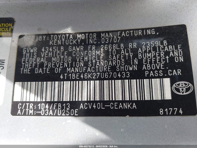 Toyota Camry Le