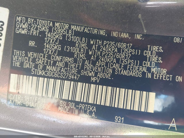 Toyota Sienna Le V6 8 Passenger