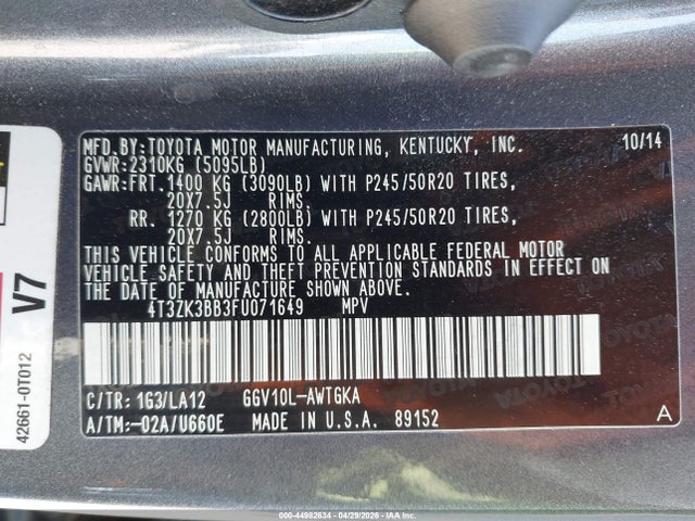 Toyota Venza Xle V6
