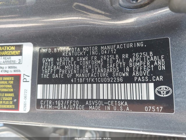 Toyota Camry Se