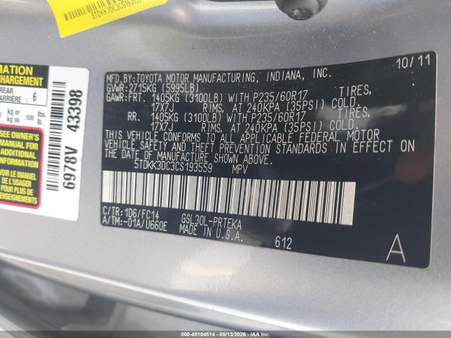 Toyota Sienna Le V6 8 Passenger