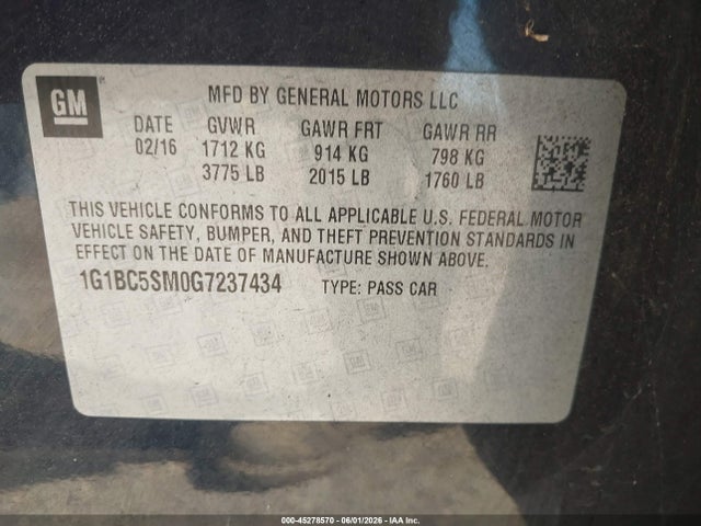 Chevrolet Cruze Ls Auto