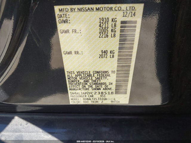 Nissan Altima 2.5 Sl