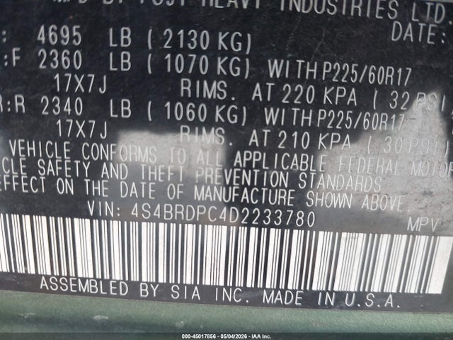 Subaru Outback 3.6r Limited