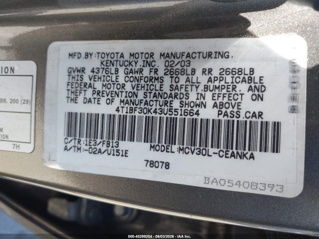 Toyota Camry Le V6