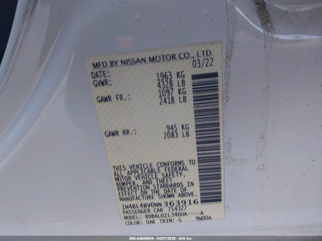 Nissan Altima S Fwd