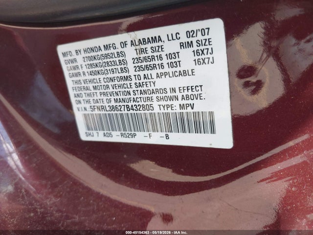 Honda Odyssey Ex-l