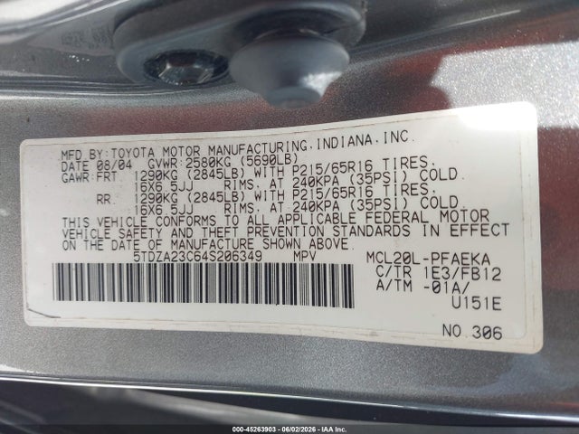 Toyota Sienna Le