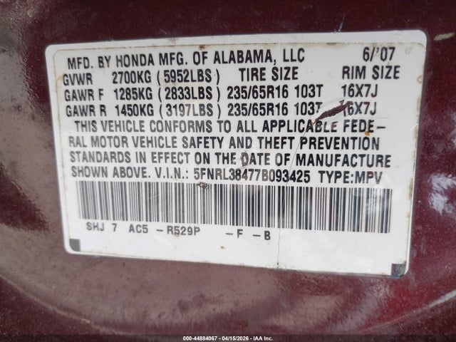 Honda Odyssey Ex