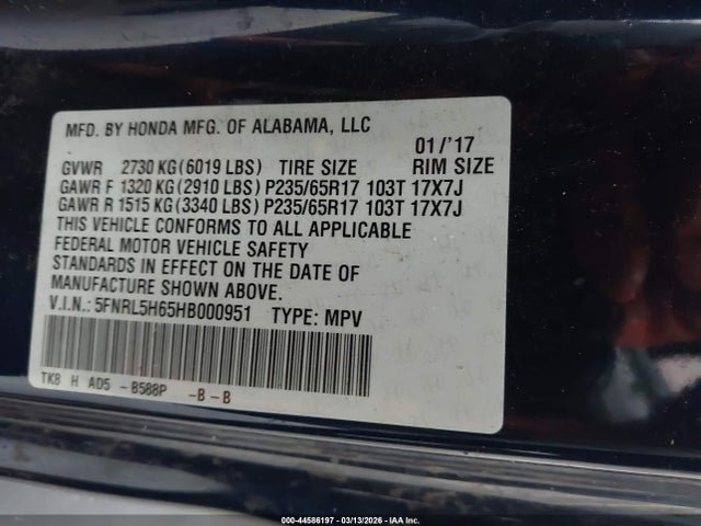 Honda Odyssey Ex-l
