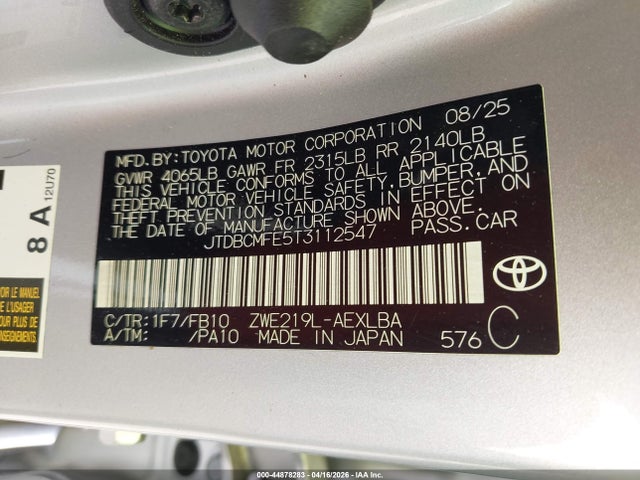 Toyota Corolla Hybrid Le