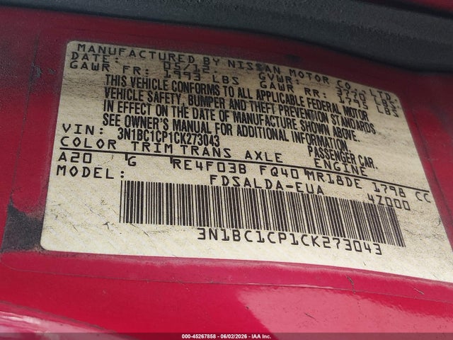 Nissan Versa 1.8 S