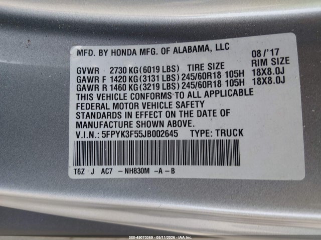 Honda Ridgeline Rtl