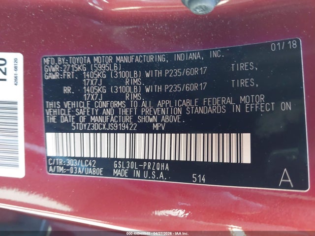 Toyota Sienna Xle 8 Passenger