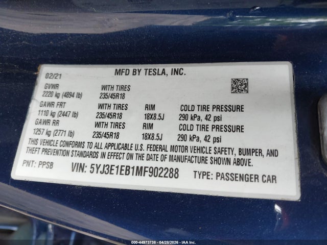 Tesla Model 3 Long Range Dual Motor All-wheel Drive