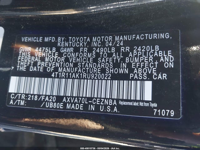 Toyota Camry Le