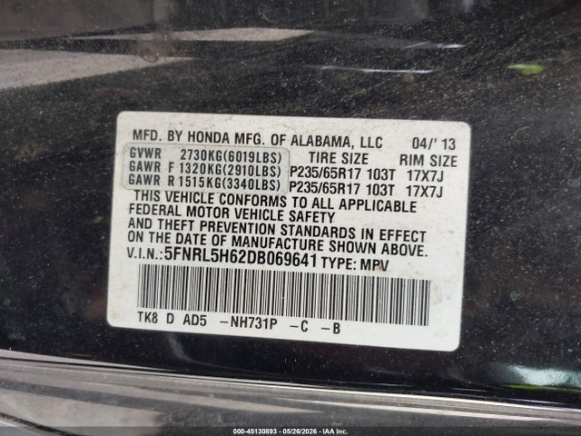 Honda Odyssey Ex-l