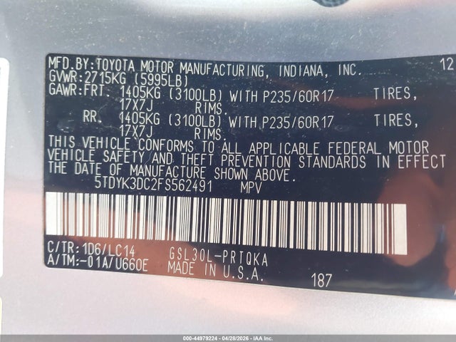 Toyota Sienna Xle Premium 8 Passenger