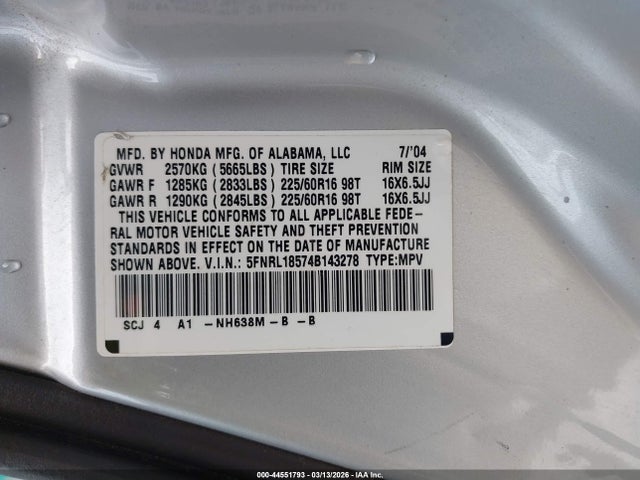 Honda Odyssey Lx