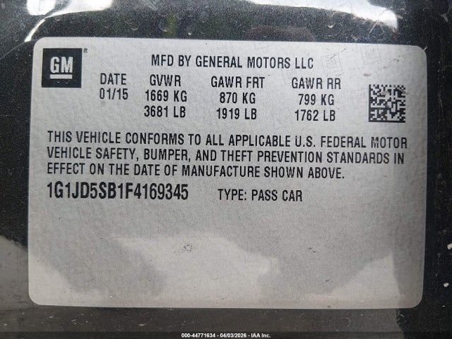 Chevrolet Sonic Lt Manual