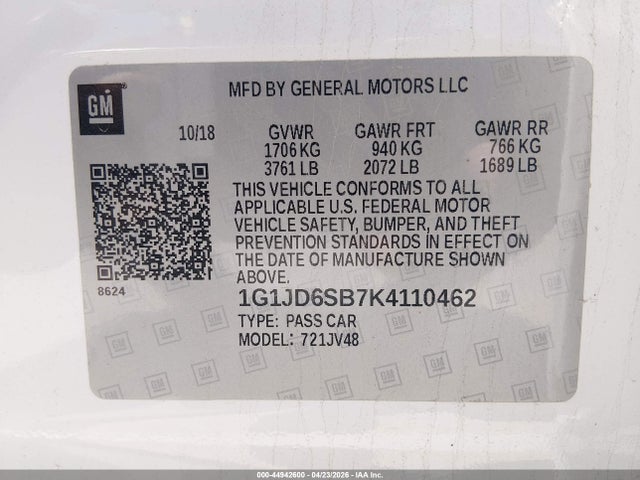 Chevrolet Sonic Lt Auto
