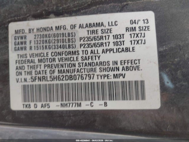Honda Odyssey Ex-l