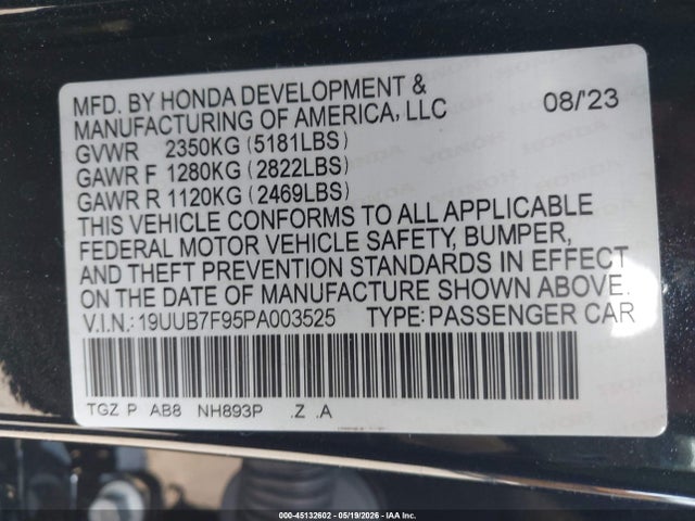 Acura TLX Type S - Hp Wheel And Tire