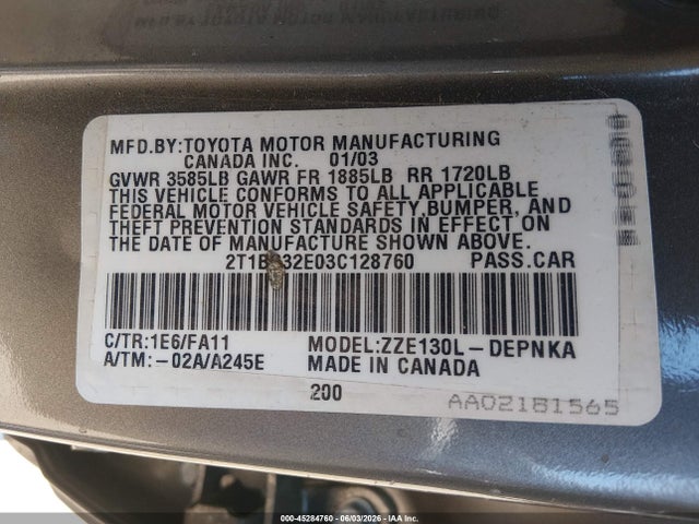 Toyota Corolla Le