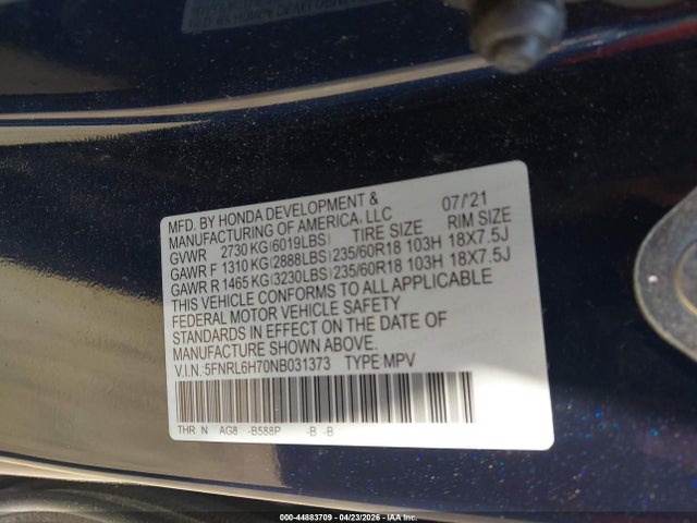 Honda Odyssey Ex-l