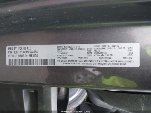 Ram Promaster High Roof 159 Wb