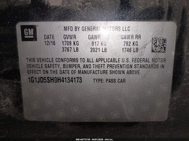 Chevrolet Sonic Lt Auto