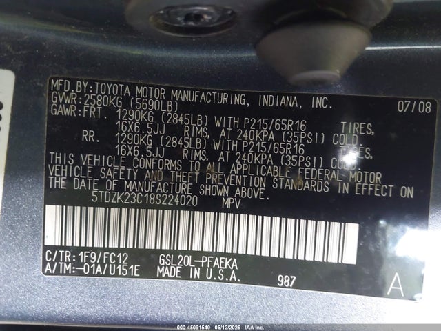 Toyota Sienna Le