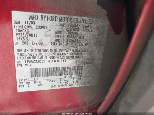 Ford Escape Xls