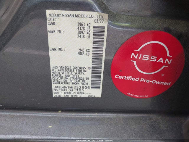 Nissan Altima Sv Fwd