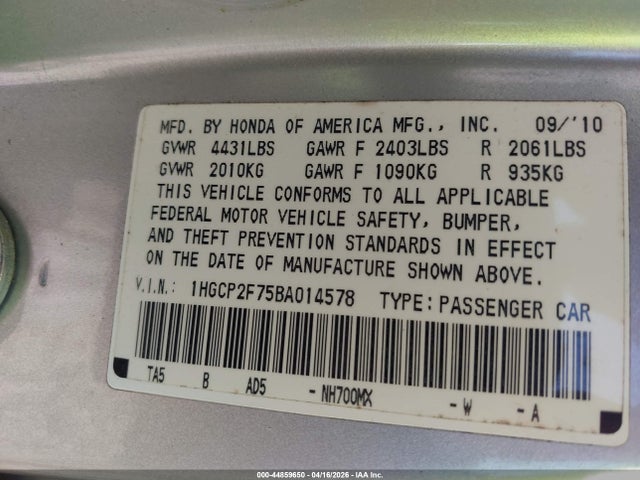 Honda Accord 2.4 Ex