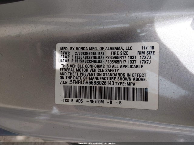 Honda Odyssey Ex-l