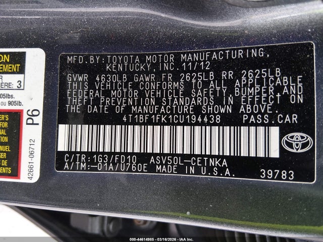 Toyota Camry Le