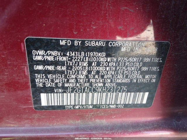 Subaru Crosstrek 2.0i Premium
