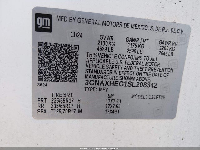 Chevrolet Equinox Fwd Lt