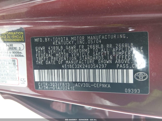 Toyota Camry Le