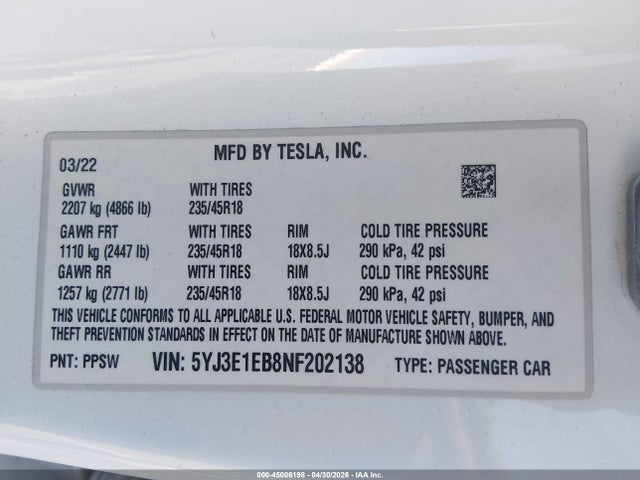 Tesla Model 3 Long Range Dual Motor All-wheel Drive