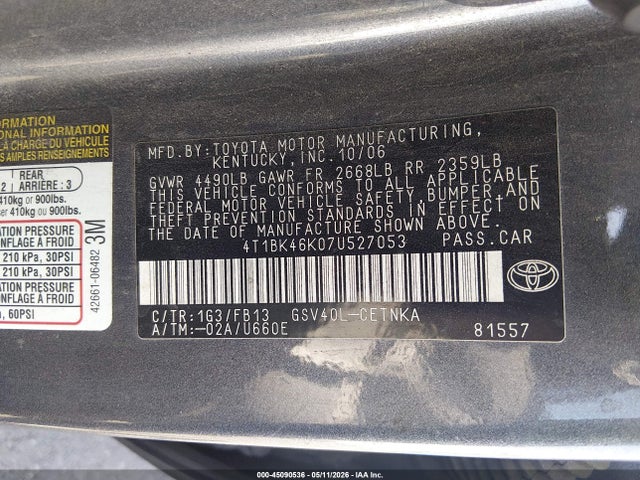Toyota Camry Le V6