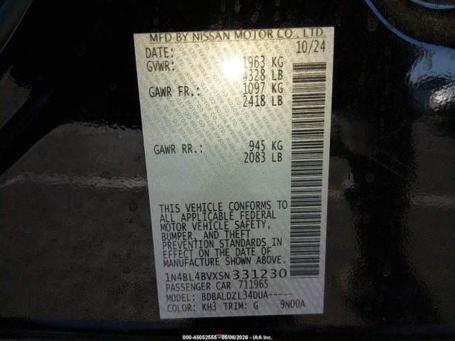 Nissan Altima S Fwd